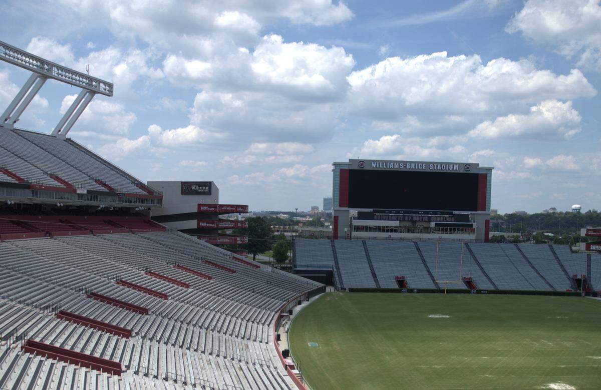 This photo submitted by South Carolina to EA Sports for the College Football 25 shows the more “open” side of Williams-Brice Stadium featuring the video board.