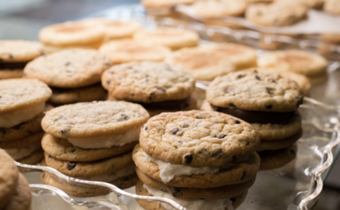 The chipwich is a staple at The Chocolate Shoppe, named by Yelp as having the best chocolate chip cookie in South Carolina.