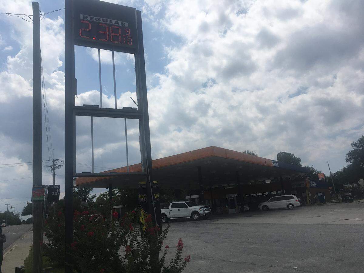The marquee of the Farrow road gas station used to contain a portrait of President Barack Obama