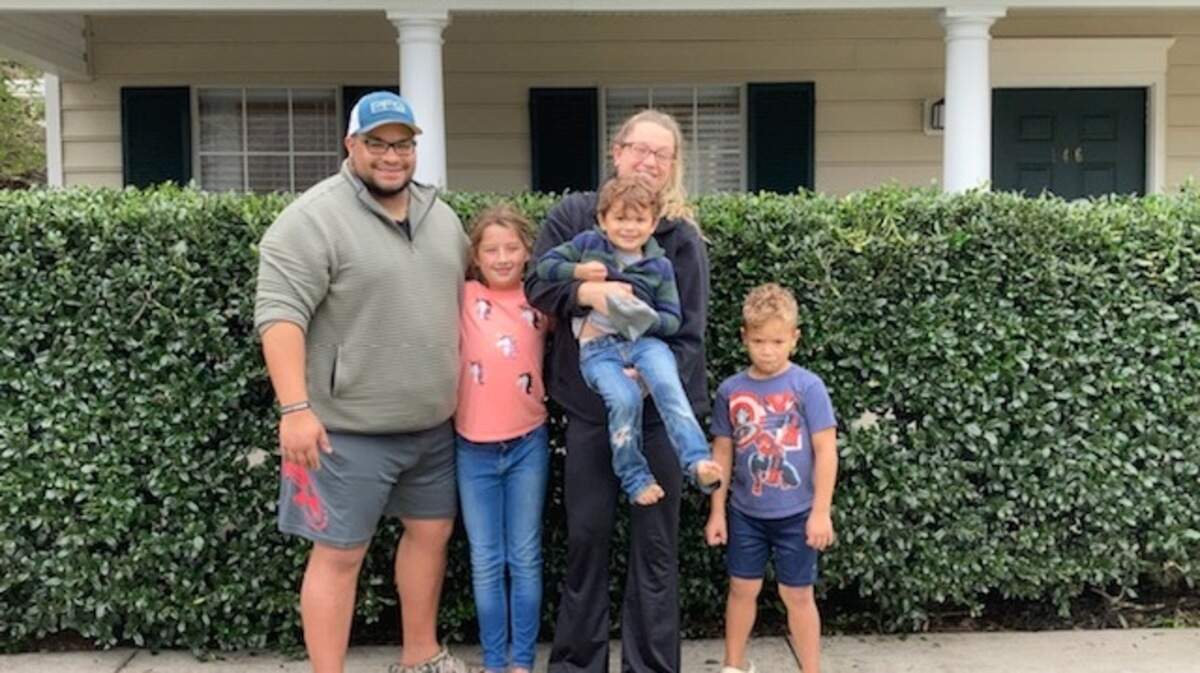 Allen and Kayla Makinson and their children Molly, Titan and Mattos were given a mortgage-free home in Columbia, S.C., through the Military Warriors Support Foundation and Bank of America Homes for Heroes program.
