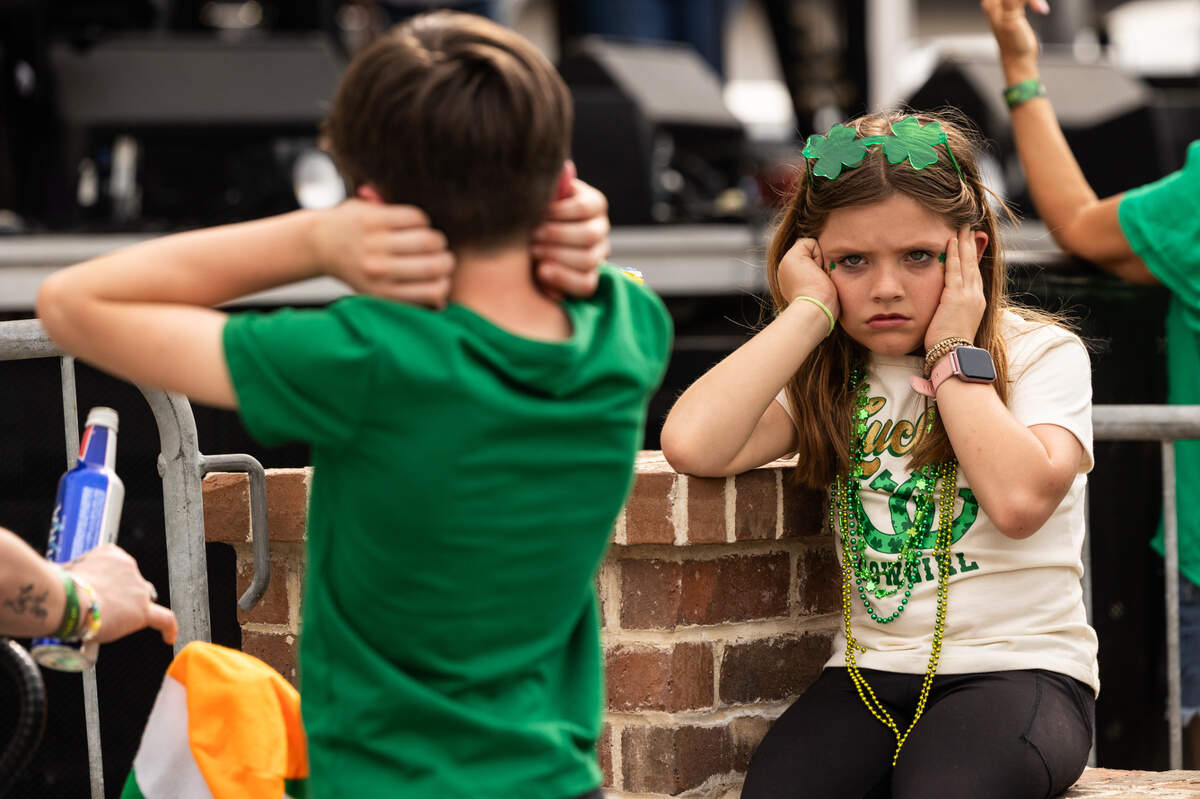 The music may have been too loud for some festive goers during the St. Pat’s in Five Points festival in Columbia, South Carolina on Saturday, March 15, 2025.