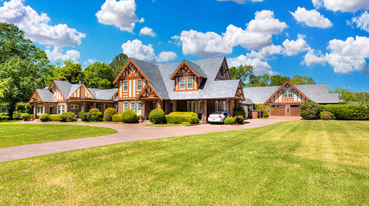 The front view of a historic estate set for auction in Sumter.