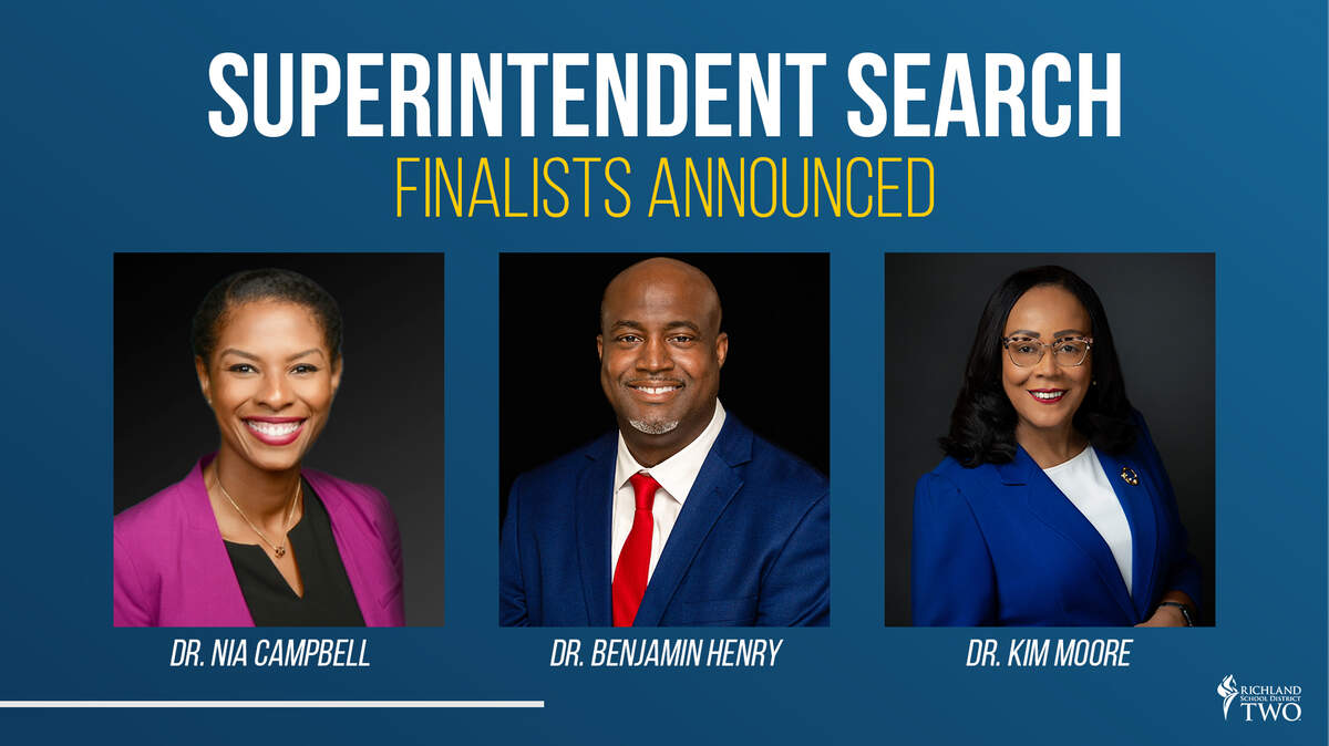 Richland 2 announced three finalists for its next superintendent on Wednesday.