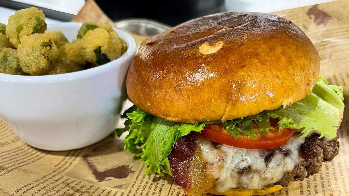 A burger from The Cornbread Cafe in Elgin.
