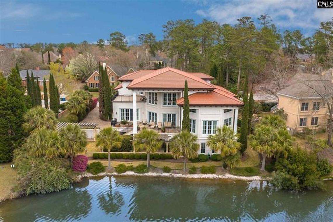 An aerial view of the home at 156 Gregg Parkway. This home sold for $2.2 million in Columbia.