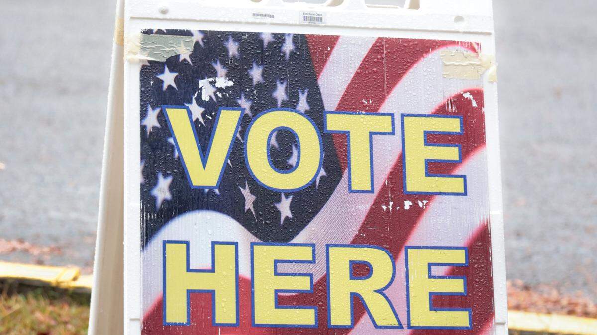 Light rain greeted voters on Tuesday, Nov. 5, 2024 outside The Lourie Center in Columbia.