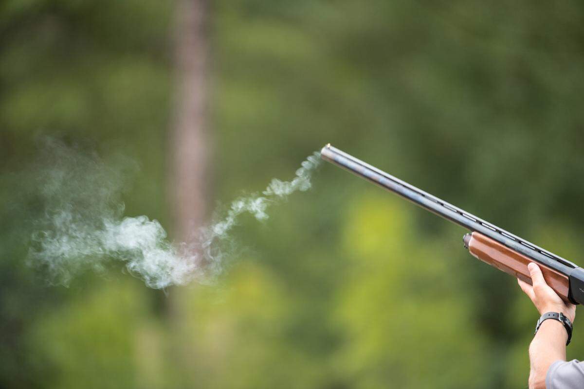 A competitor fires shotgun at the Mid-Carolina Gun Club during the South Carolina State High School Clay Target League championships Saturday, June 8, 2019, in Orangeburg, S.C.