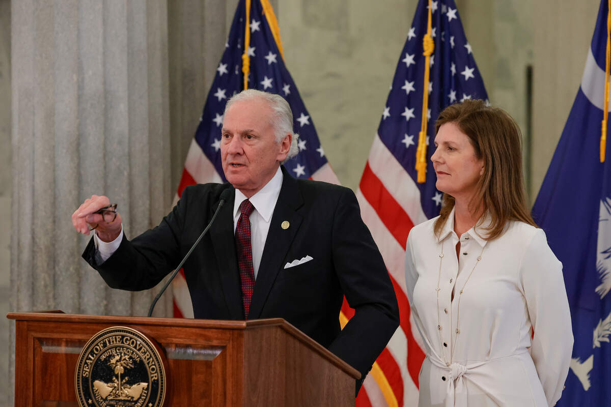 S.C. Gov. Henry McMaster announces his proposed 2024 budget with Lt. Gov. Pamela Evette. The announcement was made during a press conference at the State House on Friday, Jan. 5, 2024.