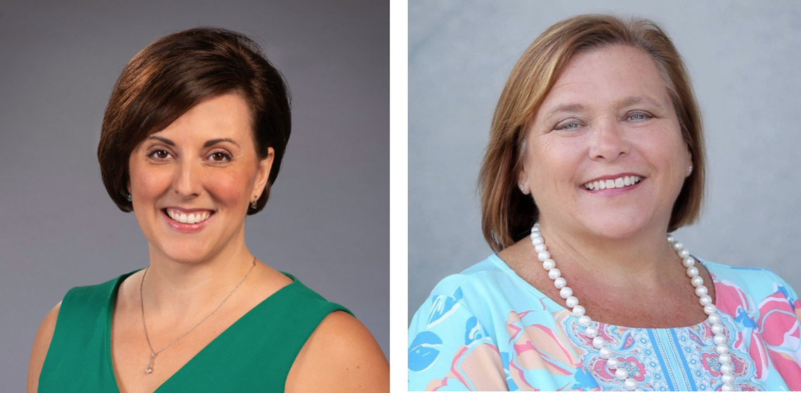 Republicans Ellen Weaver (left) and Kathy Maness are the two leading fundraisers in the race for South Carolina state superintendent of education.