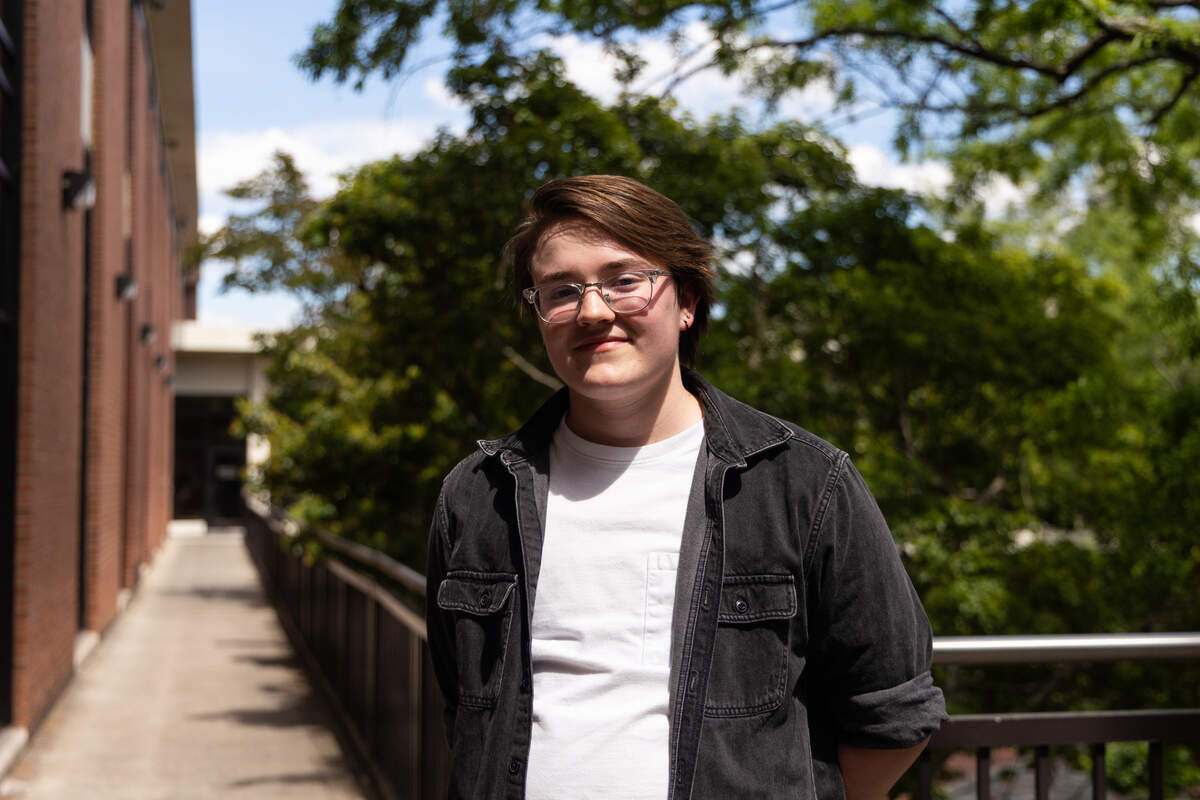 Elliot Naddell, a rising sophomore at the University of South Carolina, on Tuesday, May 5, 2026. Under a new state law, Naddell, a transgender man, is prohibited from using men’s bathrooms and changing rooms at the university.