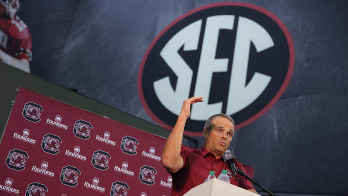 South Carolina’s Shane Beamer speaks at SEC Media Days today. Here’s what to know