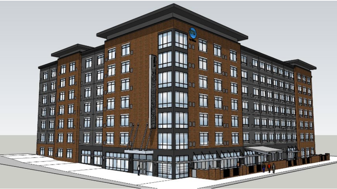 A combined Homewood Suites and Tru Hotel by Hilton is proposed for the corner of Gervais and Williams Streets in Columbia’s Vista.