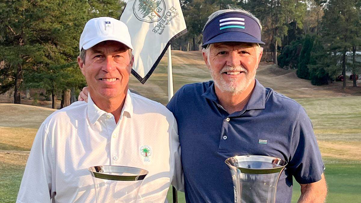 Eddie Hargett (left) and Walter Todd after winning South Carolina Senior Four-Ball tourney for the fourth time.