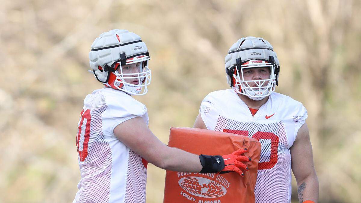 Clemson’s Collin Sadler (50) at spring practice Friday, March 4, 2022.