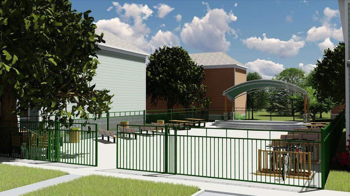 An artist’s rendering of a proposed park on Richland Street in Columbia, SC. Holy Trinity Greek Orthodox Church says it would scale down the project going forward after concerns were raised about it becoming a homeless hang out.