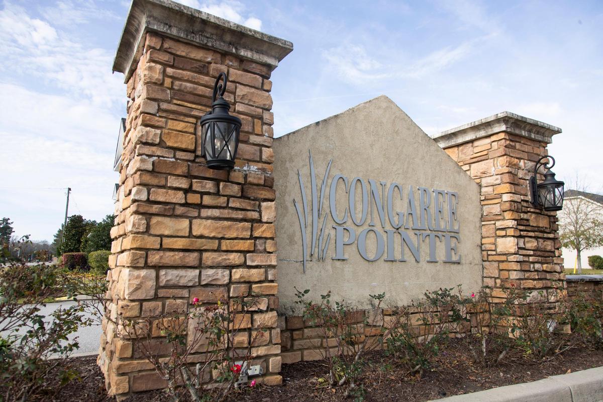 The enterance of Congaree Pointe housing development across the street from Bible Way Church on Tuesday, Feb. 4, 2020.