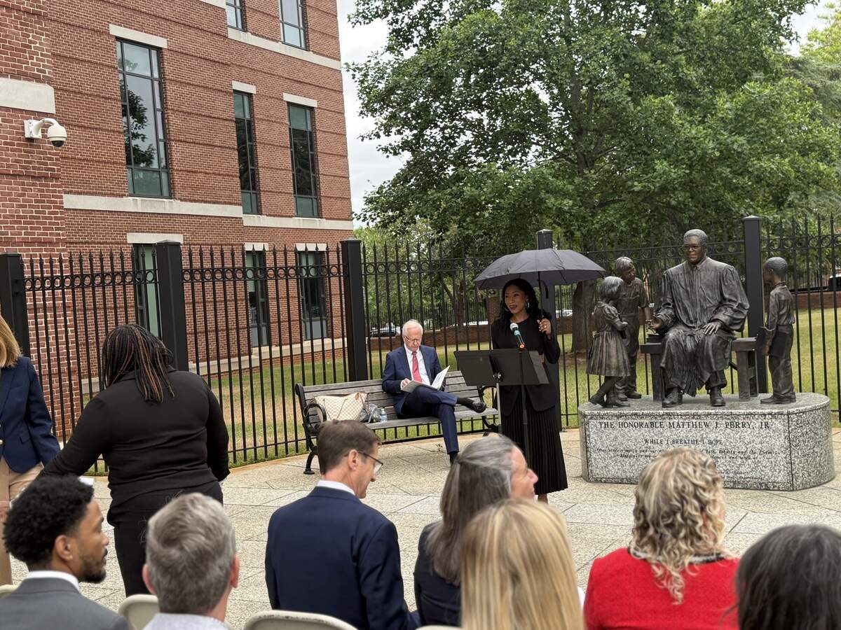 Richland County Magistrate Allyce Bailey was the master of ceremonies Friday afternoon for a commemoration of America’s rule of law at the Columbia federal courthouse.