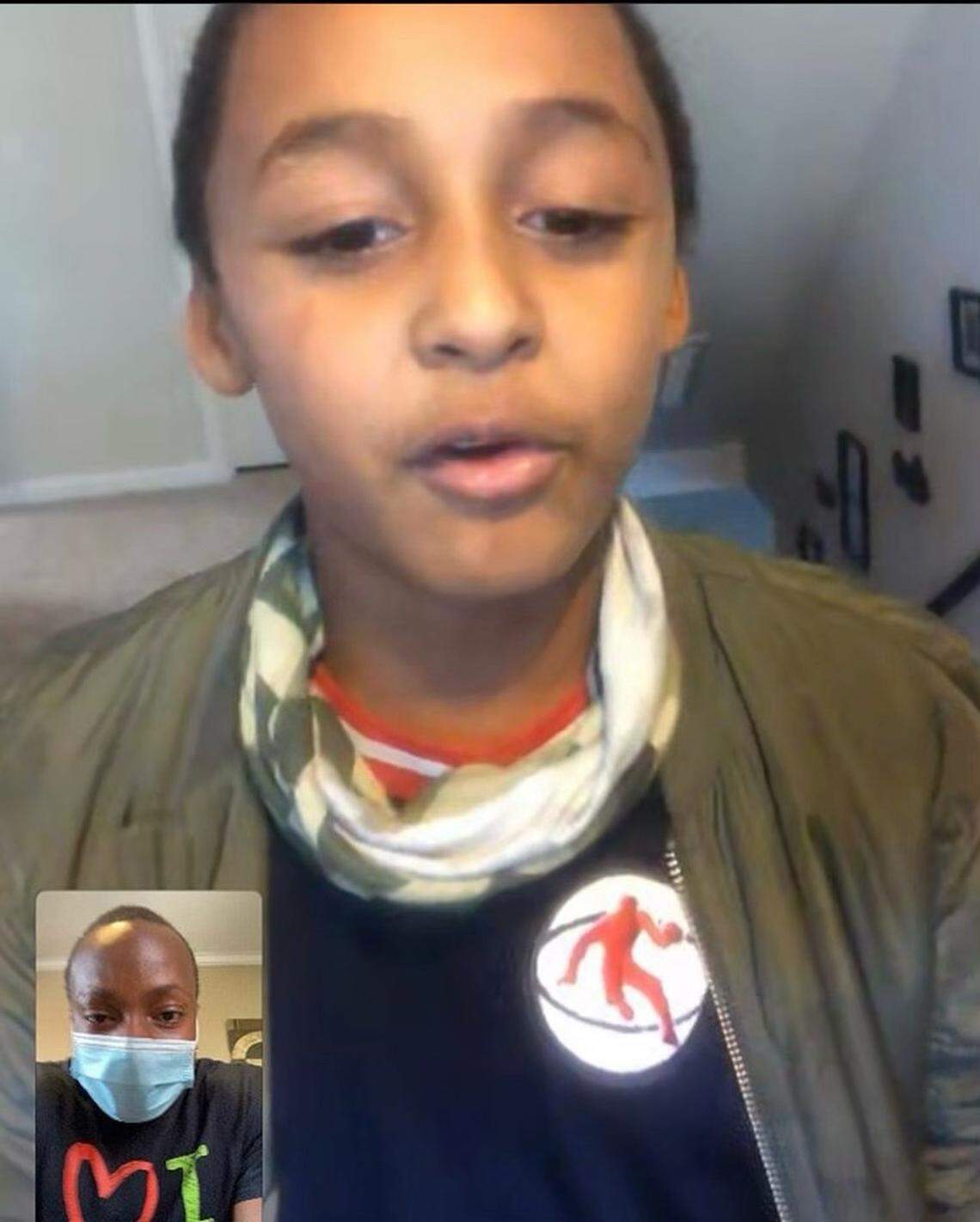 Jamal Stroud, the founder of Big Homie Lil Homie, facetimes one of his mentees Jabari Harris in order to keep in touch during the pandemic.