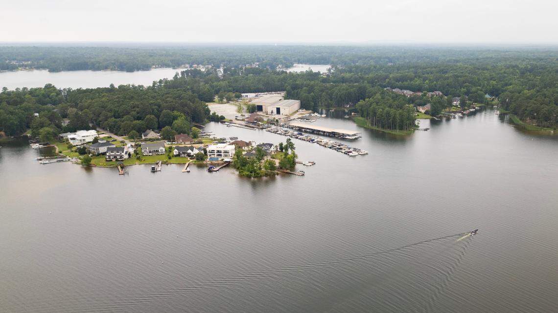 Lake Murray from the air in the early morning on Monday, June 18, 2024.