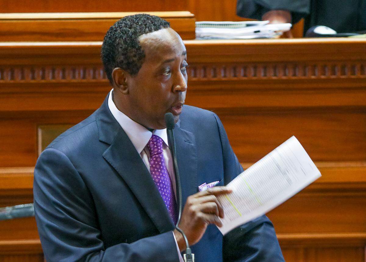 State Sen. Darrell Jackson speaks on the Senate floor in this 2015 file photo.