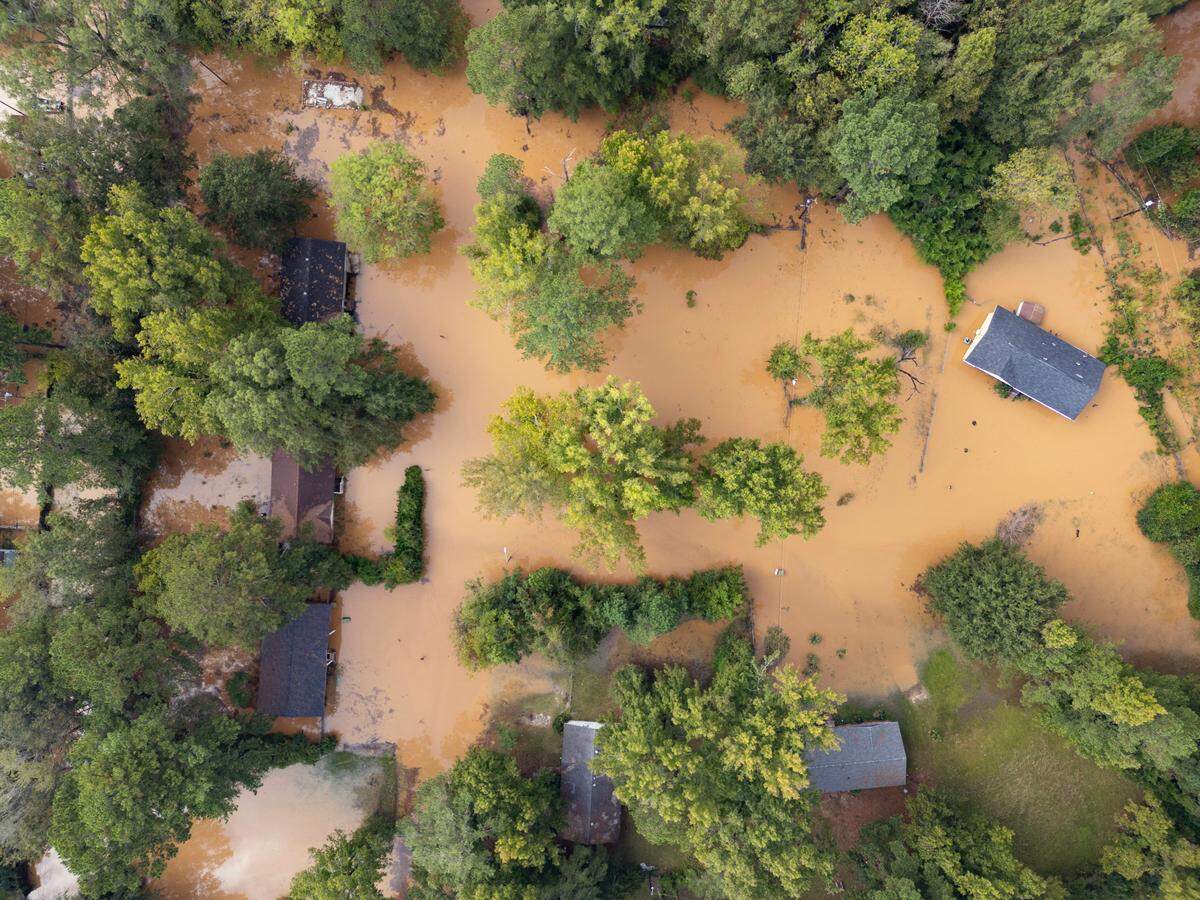 Cayce, South Carolina experiences severe flooding as water from Hurricane Helene flows down the Congaree River from North Carolina on Monday, September 30, 2024.