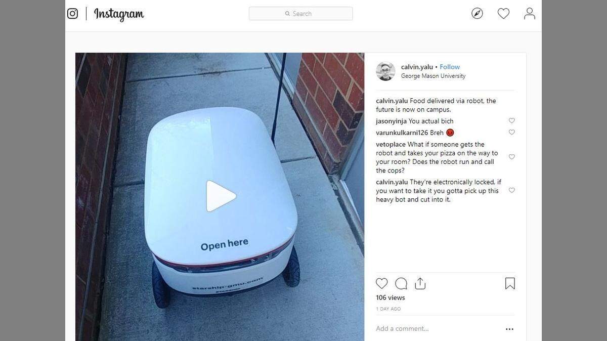 Robots are being used on some college campuses to deliver food to students.