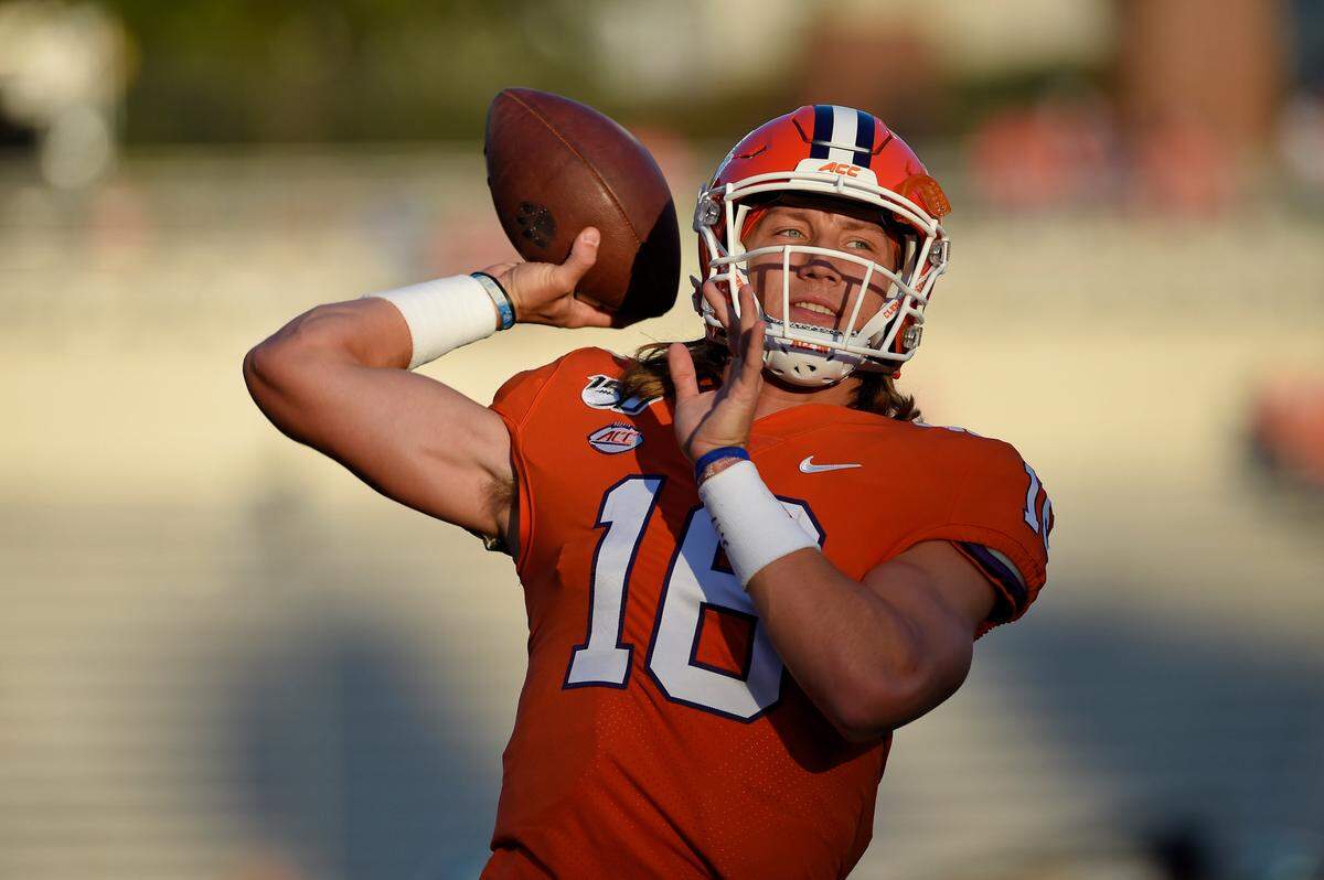 Clemson starting quarterback Trevor Lawrence played only three series Saturday against Charlotte.