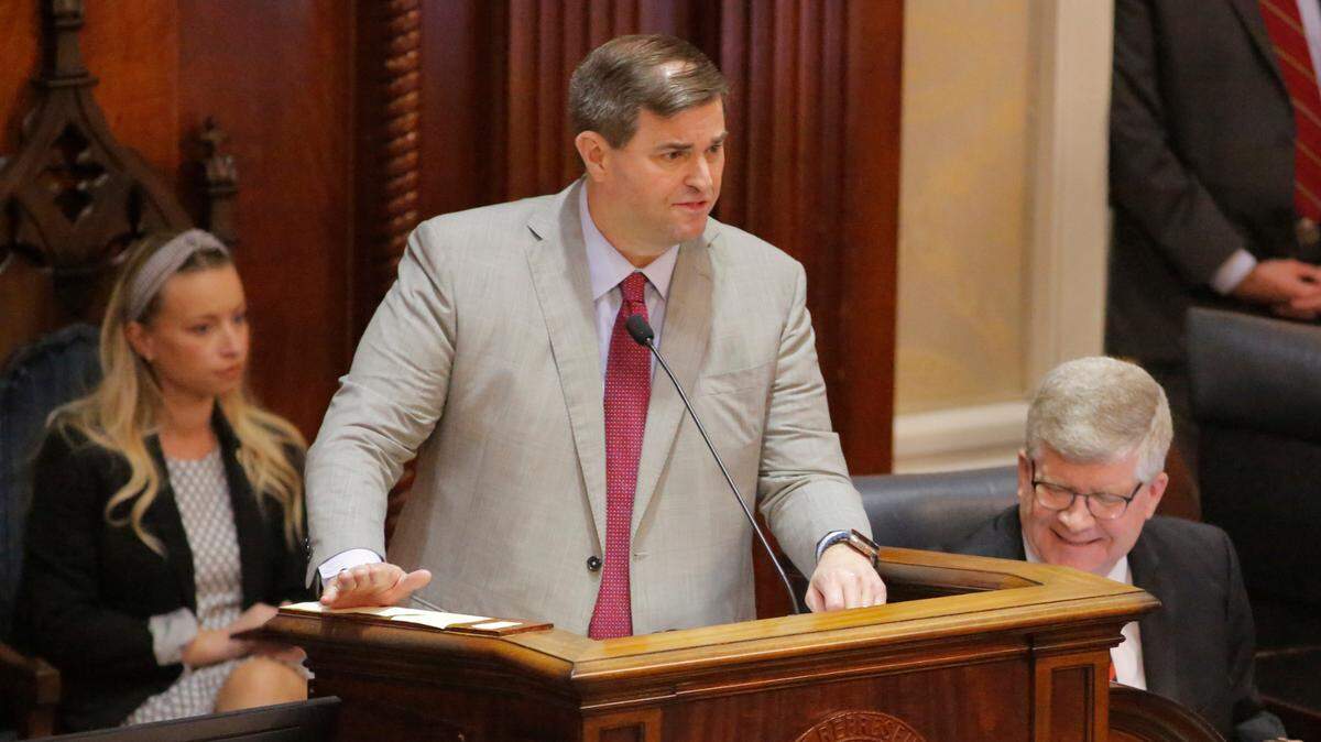 House Speaker Murrell Smith is shown in January as lawmakers began discussing a massive energy bill.