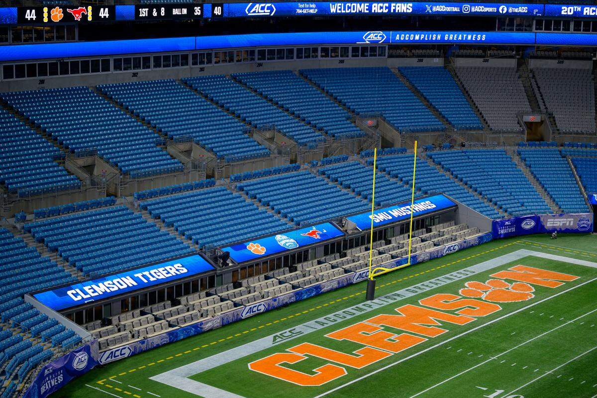 Clemson and SMU play for the 2024 ACC football championship on Saturday in Charlotte’s Bank of America Stadium.