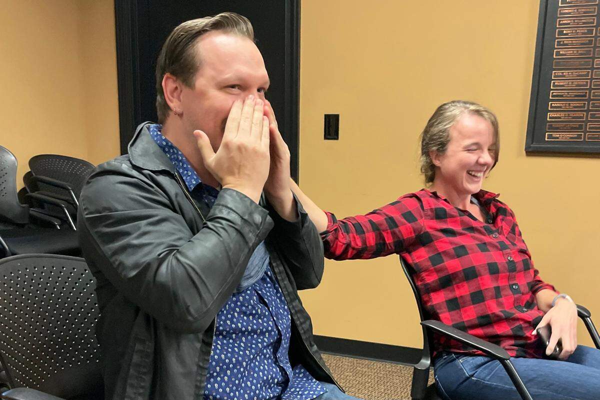 Travis Bland learns he has won the 2020 Journalist of the Year award from the S.C. Press Association on Friday, Oct. 29, 2021.