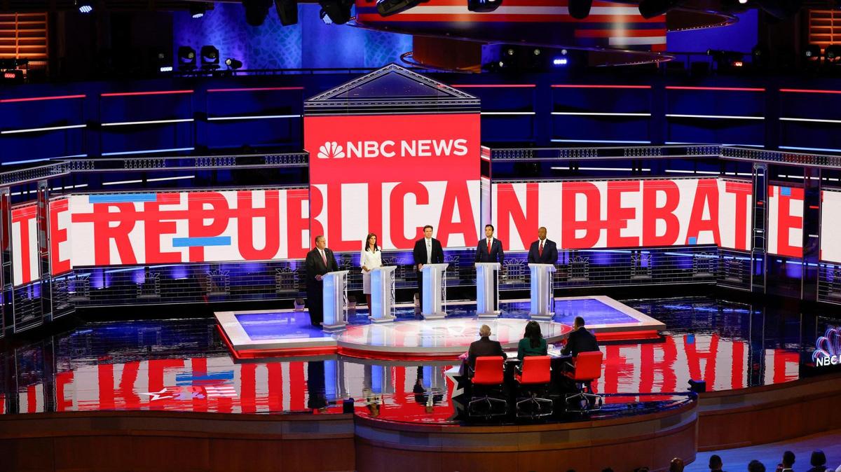 Candidates arrive for the third Republican presidential primary debate at the Adrienne Arsht Center for the Performing Arts of Miami-Dade County on Wednesday, November 8, 2023, in downtown Miami, Fla.