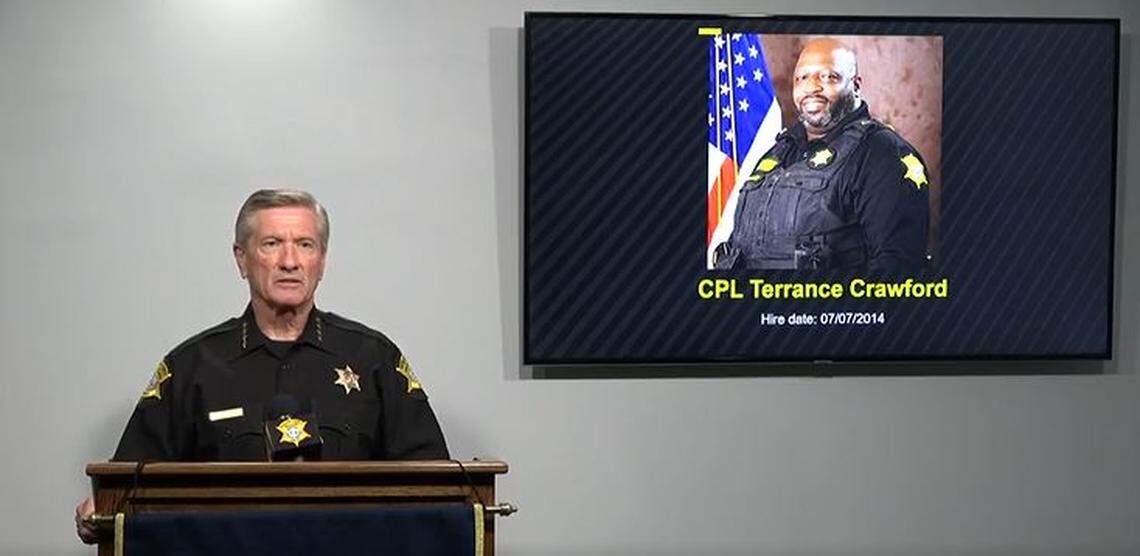 Richland County Sheriff Leon Lott identifies Cpl. Terrence Crawford as the deputy who was recently shot.