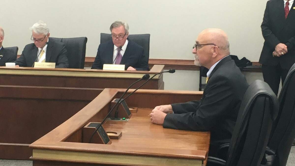 Former SC Rep. Mike Pitts, R-Laurens, sits through a confirmation hearing in the Senate Agriculture Committee on Feb. 14, 2019.