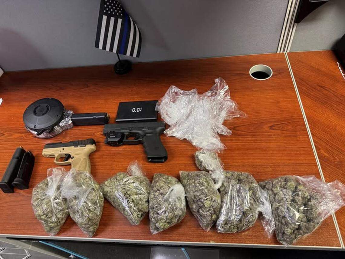Drugs and guns were confiscated during a recent arrest.