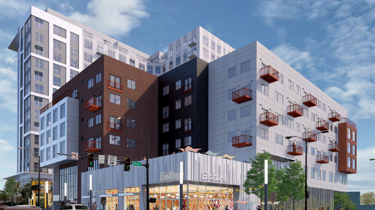 Rendering of the proposed Gracie Plaza at the Arena District in downtown Greenville.