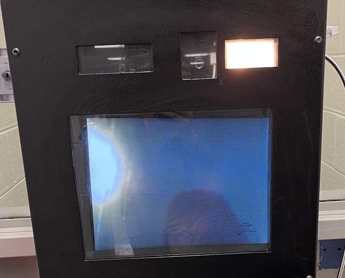 This image shows what lawyers see when speaking with clients at Alvin S. Glenn Detention Center through its video call system.