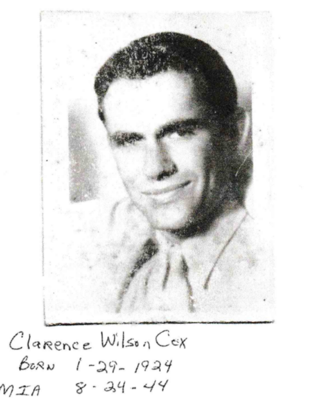 Sgt. Clarence W. Cox, of Abbeville County, is honored among the missing at the Netherlands American Cemetery in Margraten.