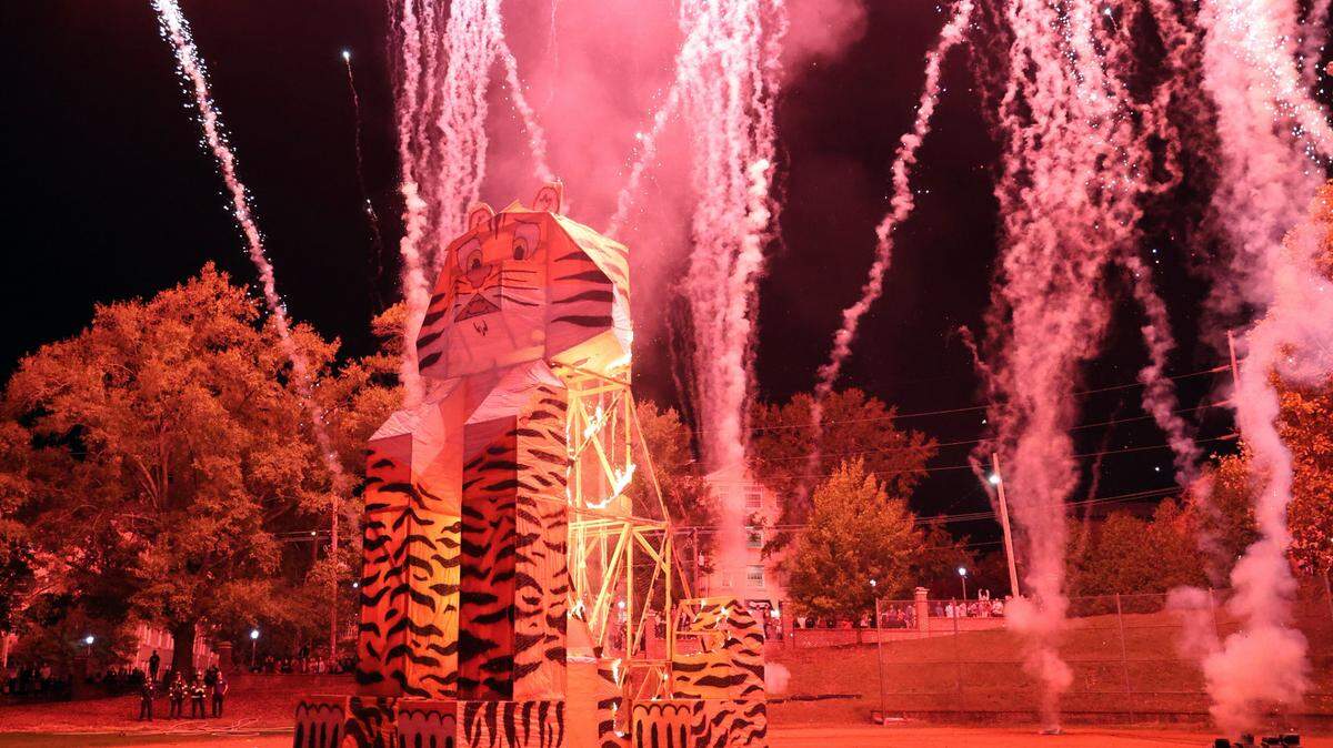 The USC Tiger Burn on Nov. 20, 2024. The event is usually the Monday before the Clemson game, but there are no students and no classes on campus this week because of Thanksgiving break.