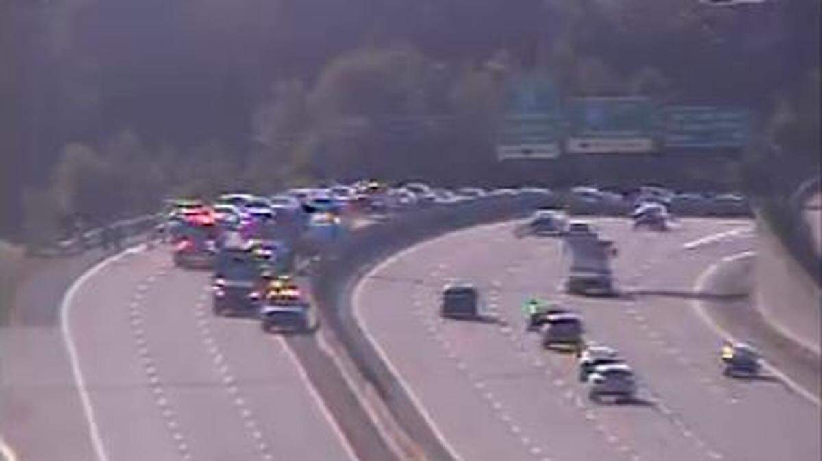 Traffic was stopped on a major Midlands highway in Columbia following a crash, the South Carolina Department of Transportation said.