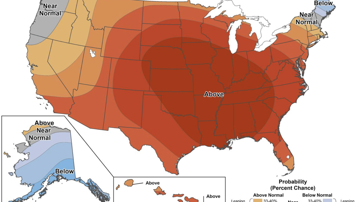Temperatures in South Carolina will be higher than normal.
