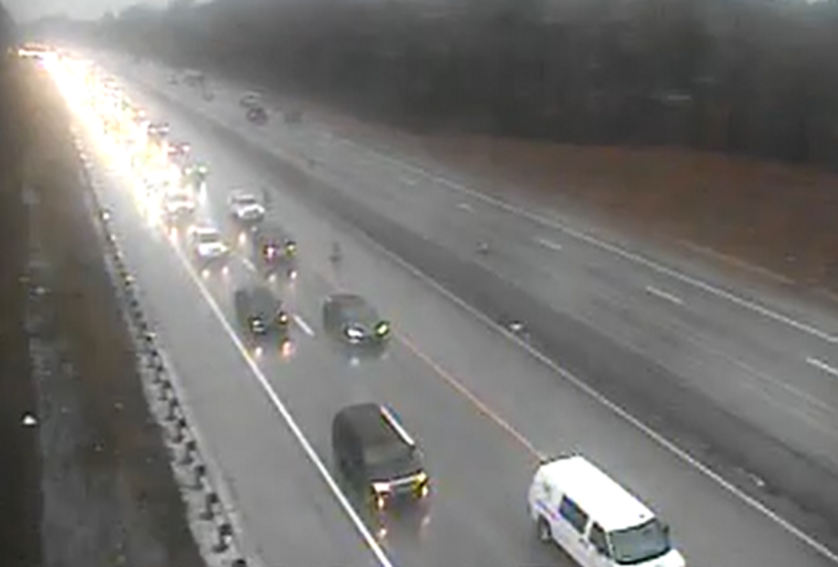 Vehicles were backed up for miles during the morning commute.