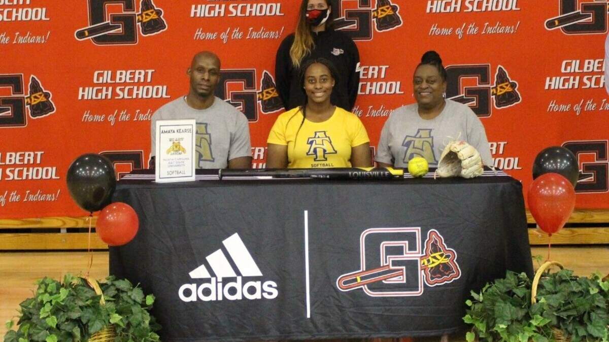 Gilbert softball player and North Carolina A&T signee Amaya Kearse was named The State’s spring sports Player of Week for May 3.
