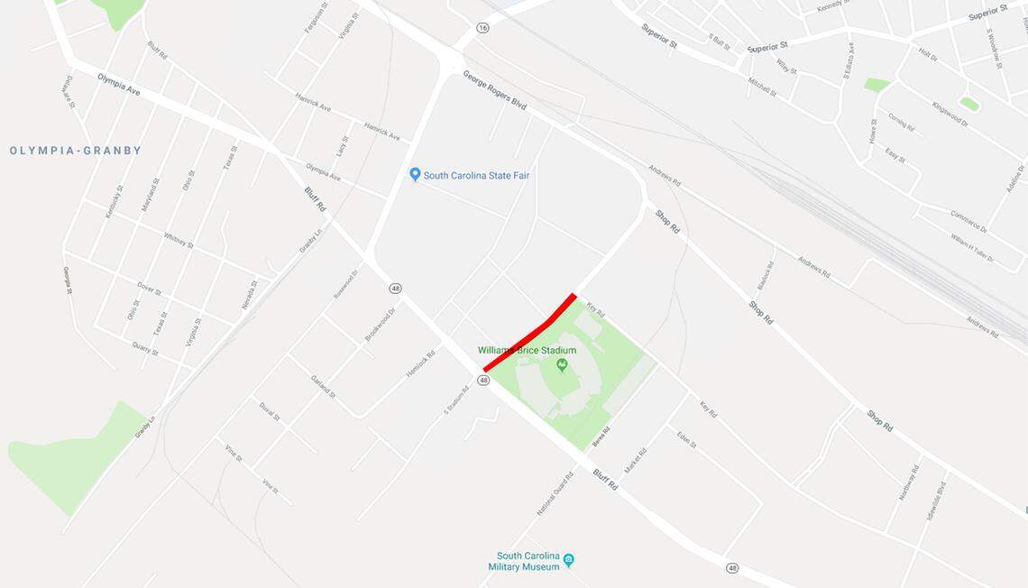George Rogers Boulevard will be closed between Bluff Road and Key road in the days before and after the Beyonce and Jay-Z concerrt at Williams-Brice Stadium in Columbia, SC