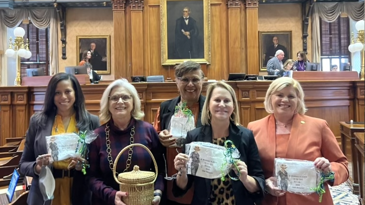 The five women who serve in the South Carolina Senate. Pictured from left to right, Sens. Mia McLeod, Katrina Shealy, Margie Bright Matthews, Sandy Senn and Penry Gustafson.