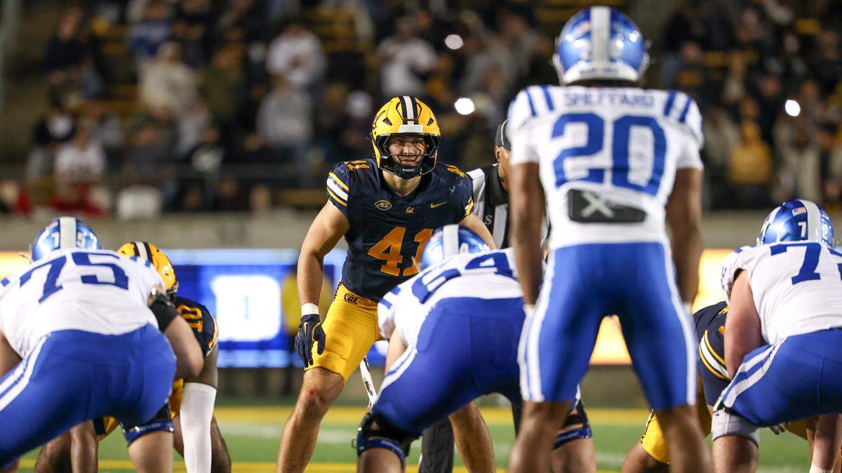 Cal linebacker Luke Ferrelli (41) became the flashpoint for a national discussion on tampering in college football after he flipped from Clemson to Ole Miss.