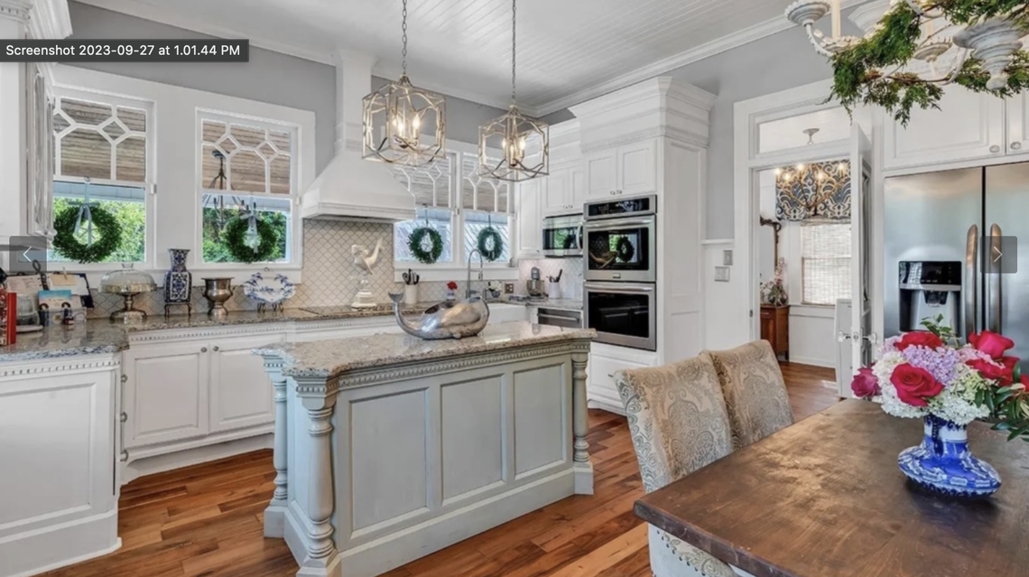 The kitchen has been fully upgraded and includes a butler’s pantry.