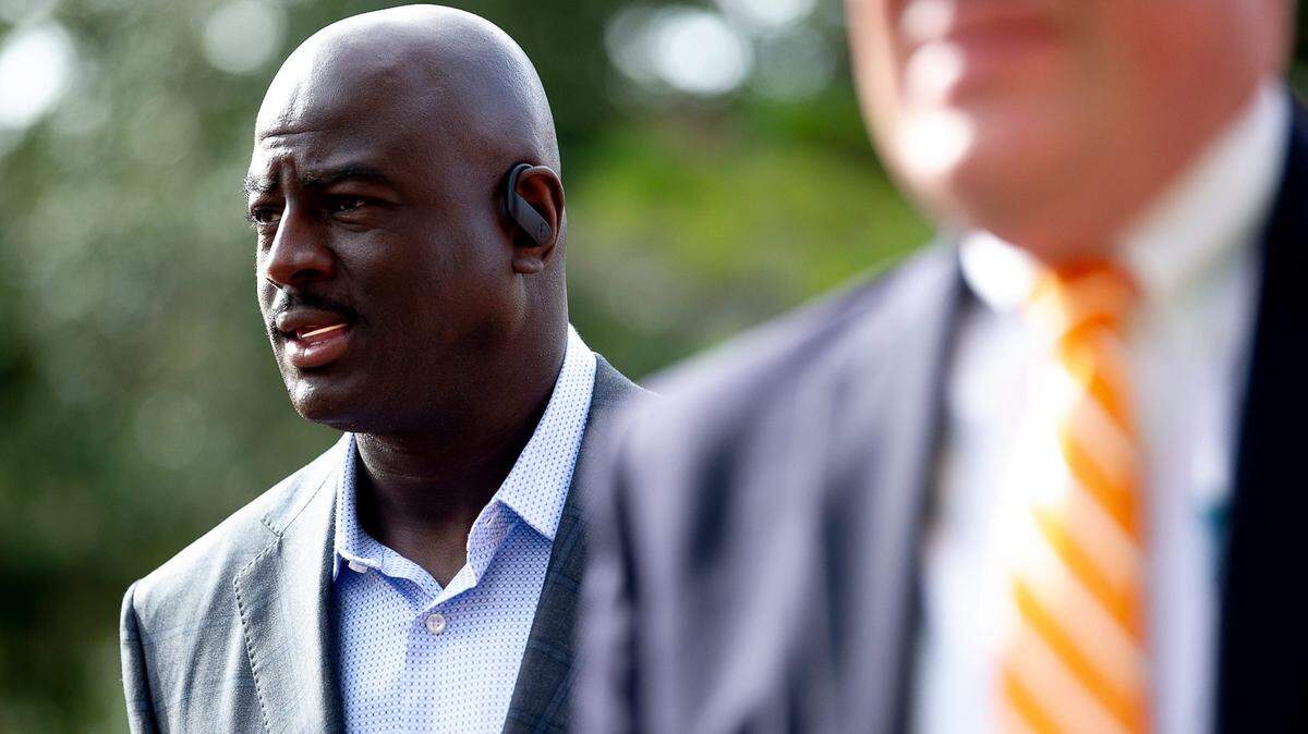 Tennessee Co-Defensive Coordinator Chris Rumph arrives to the stadium before an SEC football game between Tennessee and Florida in Gainesville, Florida on Saturday, September 21, 2019.