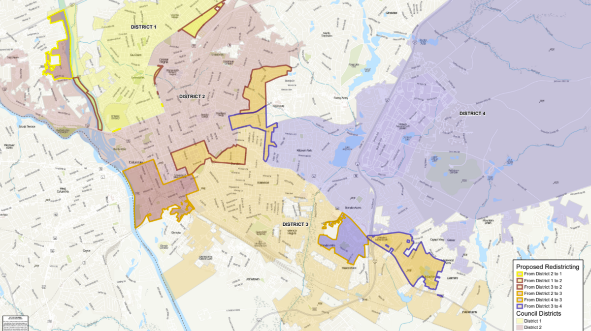 Columbia City Council must redraw voting districts in the city after a decade of demographic shifts downtown. 