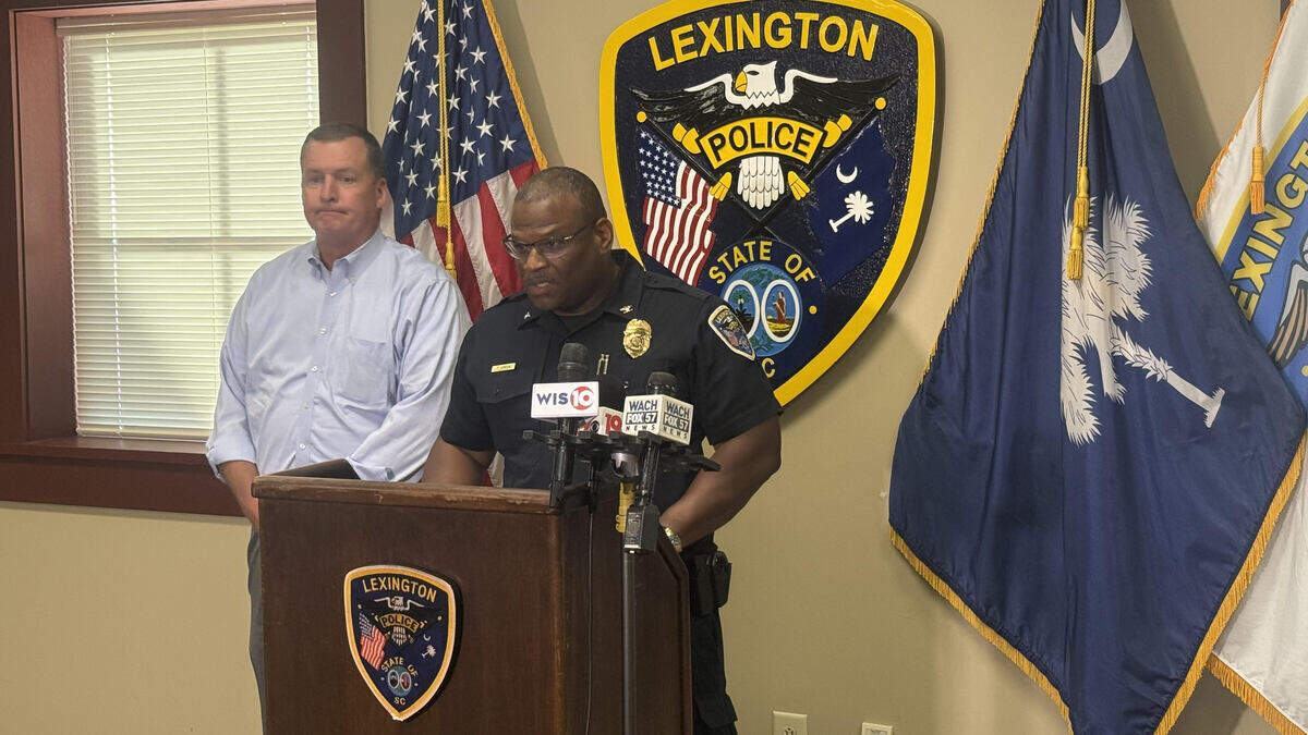 Lexington Police Chief Terrence Greene at a Wednesday news conference, where he annouced police found a body with clothing matching the description of missing Lexington woman Elena Katherine Moore.