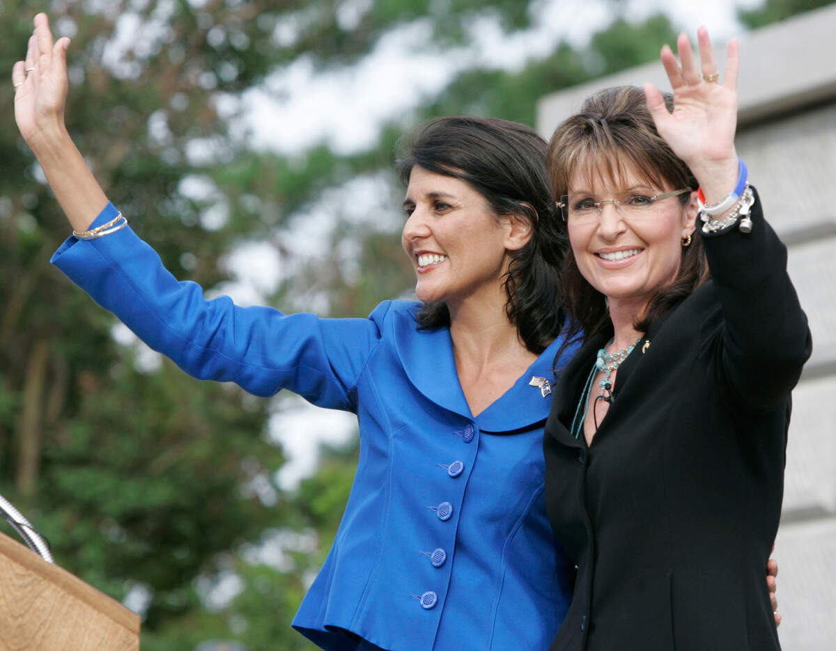 Sarah Palin, right, previously endorsed Nikki Haley during a campaign for governor of South Carolina.
